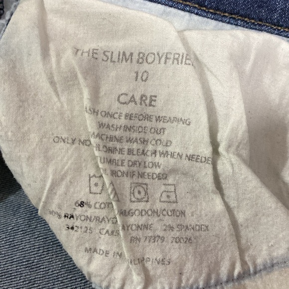 Slim boyfriend fit jeans with raw hem - Picture 3 of 5